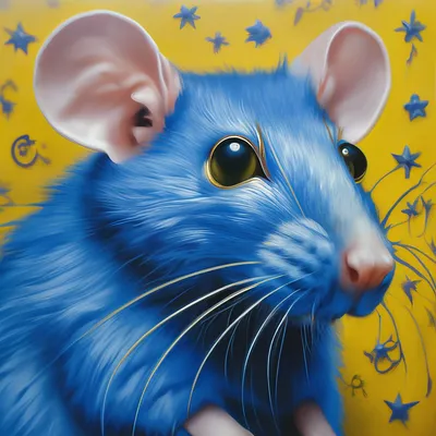 Фото голубой крысы с яркими глазами