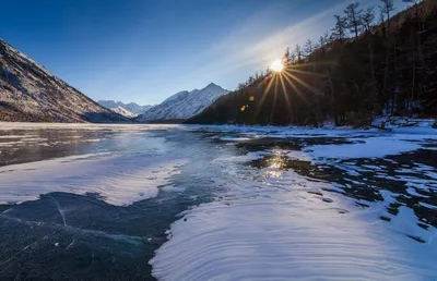 Зимние пейзажи Горного Алтая: Скачайте фото в формате фотографии JPG