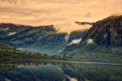 Рисунок гор норвегии