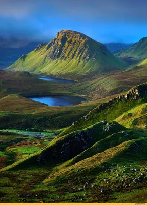 Рисунок арт-стиля шотландских гор в jpg формате