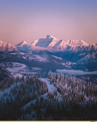 4K фотография величественных гор зимой