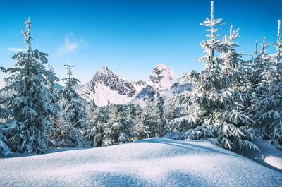Фото горных вершин зимой в хорошем качестве для айфона