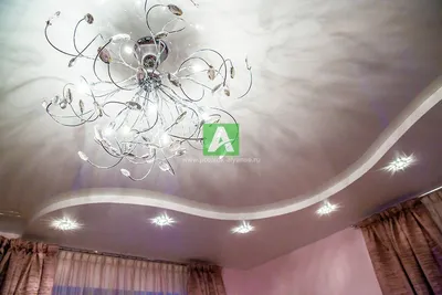 HD изображения гостиной с натяжными потолками