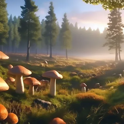 Фото лесной грибной поляны