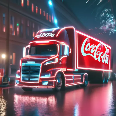 Изображение грузовика Кока Кола: большой размер, WebP формат