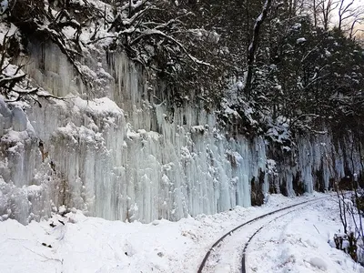 Фотографии зимнего блеска в Гуамском ущелье