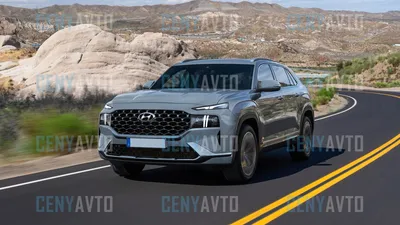 Фото Hyundai Santa Fe 2023 в городской пробке