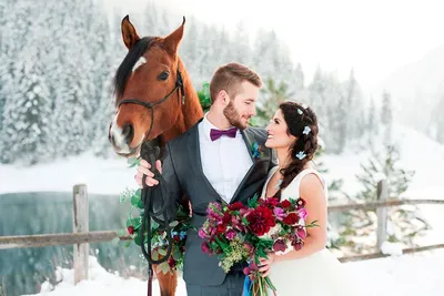 Фотографии зимних свадебных трогательных моментов