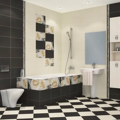 Впечатляющие способы укладки плитки в ванной: фото-галерея