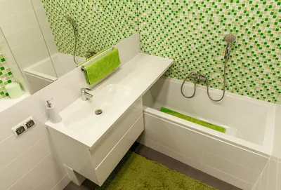 Фото интерьера для маленькой ванной комнаты в стиле арт 4K
