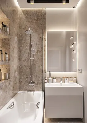 Изображение интерьера стандартной ванной комнаты в формате 4K