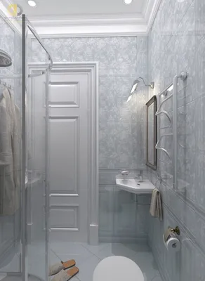 Фото интерьера ванной комнаты с душевой кабиной и туалетом в Full HD