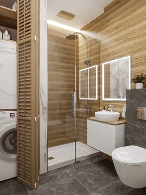 Просторная и функциональная ванная комната с душевой кабиной