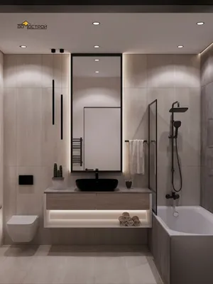 Уникальный интерьер ванной комнаты с окном на фото