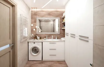 Стильный и функциональный дизайн ванной комнаты совмещенной с туалетом (4 кв м)