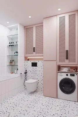 Функциональный и уютный интерьер ванной комнаты совмещенной с туалетом (4 кв м)