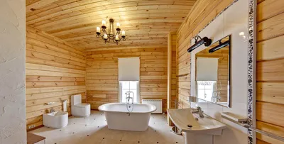 10) Фото ванной комнаты в деревянном доме: PNG, JPG