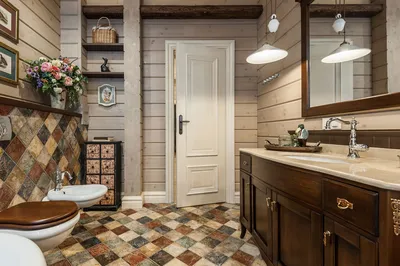 Ванная комната в деревянном доме: гармония природы