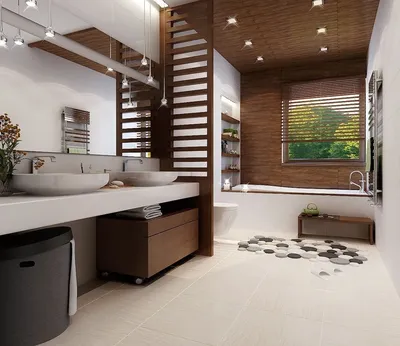 Интерьер ванной комнаты в деревянном доме: фотографии идеального сочетания
