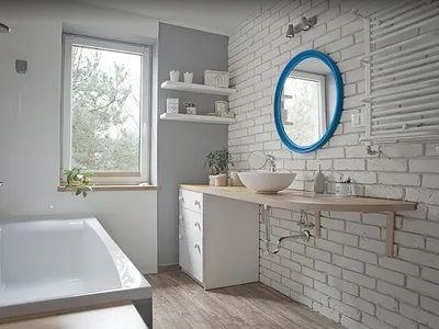 Фото: ванная комната с элементами дерева