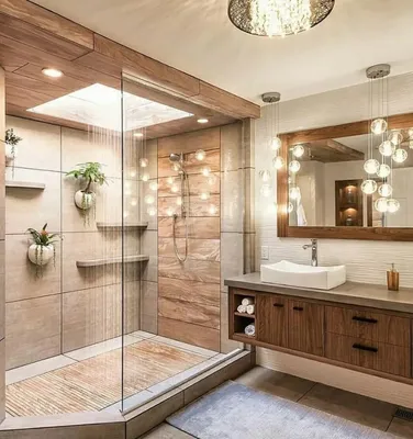 Ванная комната в деревянном доме: фотографии уютного пространства
