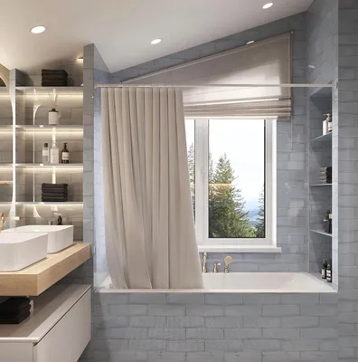 Фото: уютная ванная комната в деревянном стиле