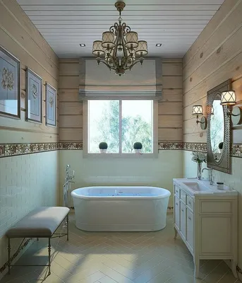 Ванная комната в деревянном доме: фотографии природной гармонии