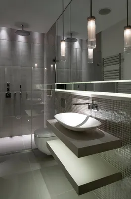 Элегантное фото ванной комнаты в деревянном доме