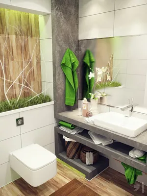 Интерьер ванной комнаты в современном стиле эконом класса: новое изображение в HD