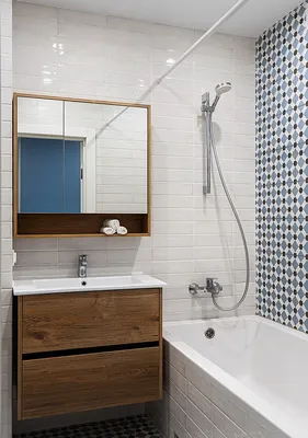 Интерьер ванной комнаты в современном стиле эконом класса: скачать новое изображение