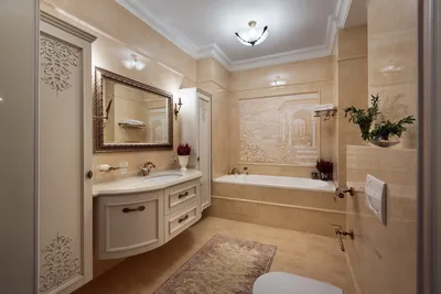 Интерьер ванной комнаты в современном стиле эконом класса: Full HD изображение для скачивания