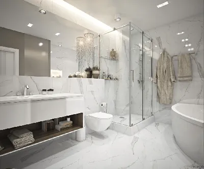 Экономичный дизайн: ванная комната в современном стиле