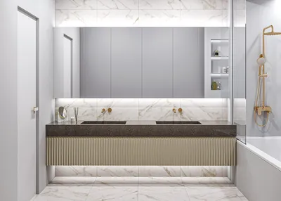 Фото: дизайн ванной комнаты в современном стиле эконом класса