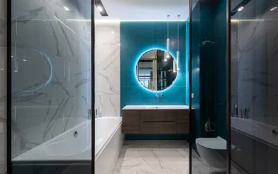 Фото в хорошем качестве ванной комнаты в современном стиле эконом класса