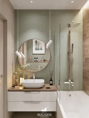 Картинка с фотографией интерьера совмещенной ванной комнаты
