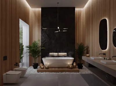 Изображение интерьера совмещенной ванной комнаты в Full HD