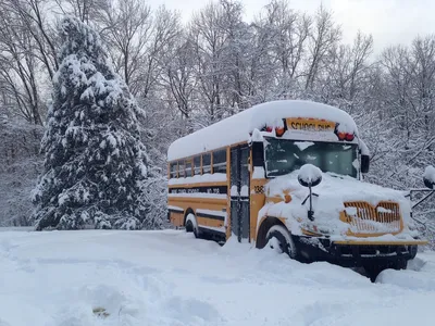 Зимние фотографии: Из автобуса на дороге