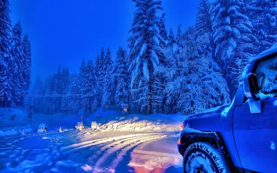 Снежная Романтика: Фотка зимнего пейзажа из машины