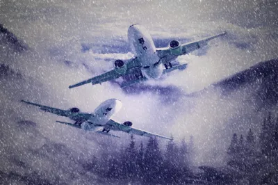 Зимний полет: Картинка зимнего воздушного пути