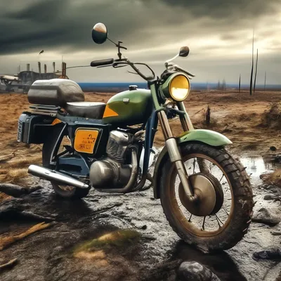 Картинка Иж Юпитер на мотоцикле в формате webp