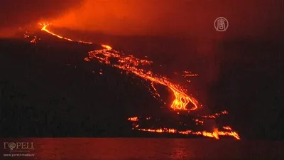 Фото извергающегося вулкана в Full HD качестве