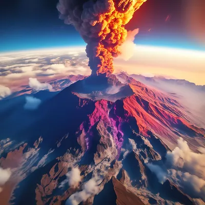 Вулкан с высоты орбиты: удивительные моменты извержения
