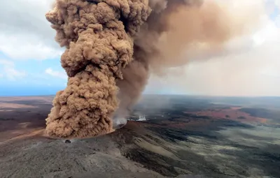 Рисунок вулкана из космоса в Full HD