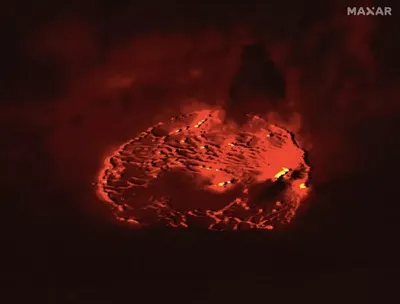 Потрясающая фотография извержения вулкана