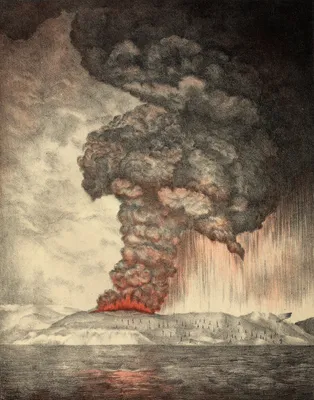 Извержение вулкана кракатау  фото