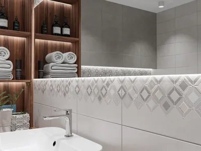 Фото кафельной плитки для ванной комнаты с эффектом 3D