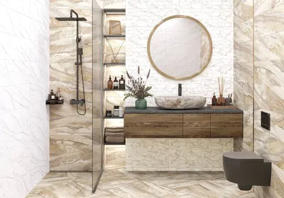 Вдохновение для дизайна ванной комнаты с помощью кафельной плитки