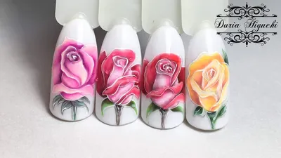 Изящные розы на ногтях: изображение png