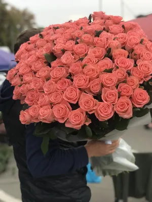 Эффектное изображение уникального букета из 101 розы