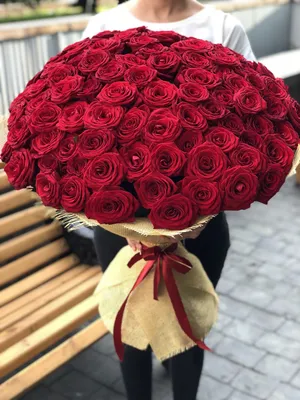 Удивительная фотография букета из 101 розы